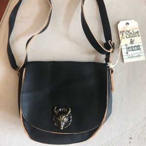 Black crossbody cowboy purse